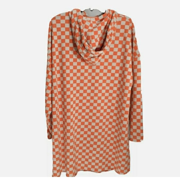 ⭐️Missguided Checkered Hooded Tunic Orange 4 - Picture 2 of 4